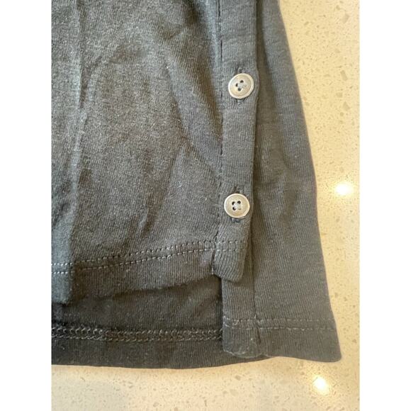J Jill Black Perfect Pima Cotton Side Button 3/4 Sleeve Size Medium - Picture 4 of 8